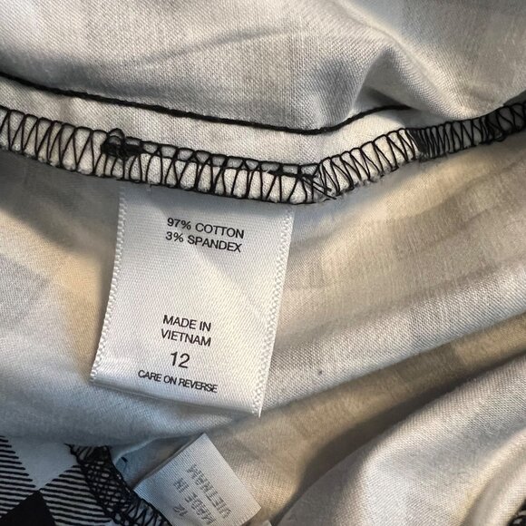 New York & Company Skirt L Black White Gingham Print Mermaid Midi Size 12 - Picture 9 of 10